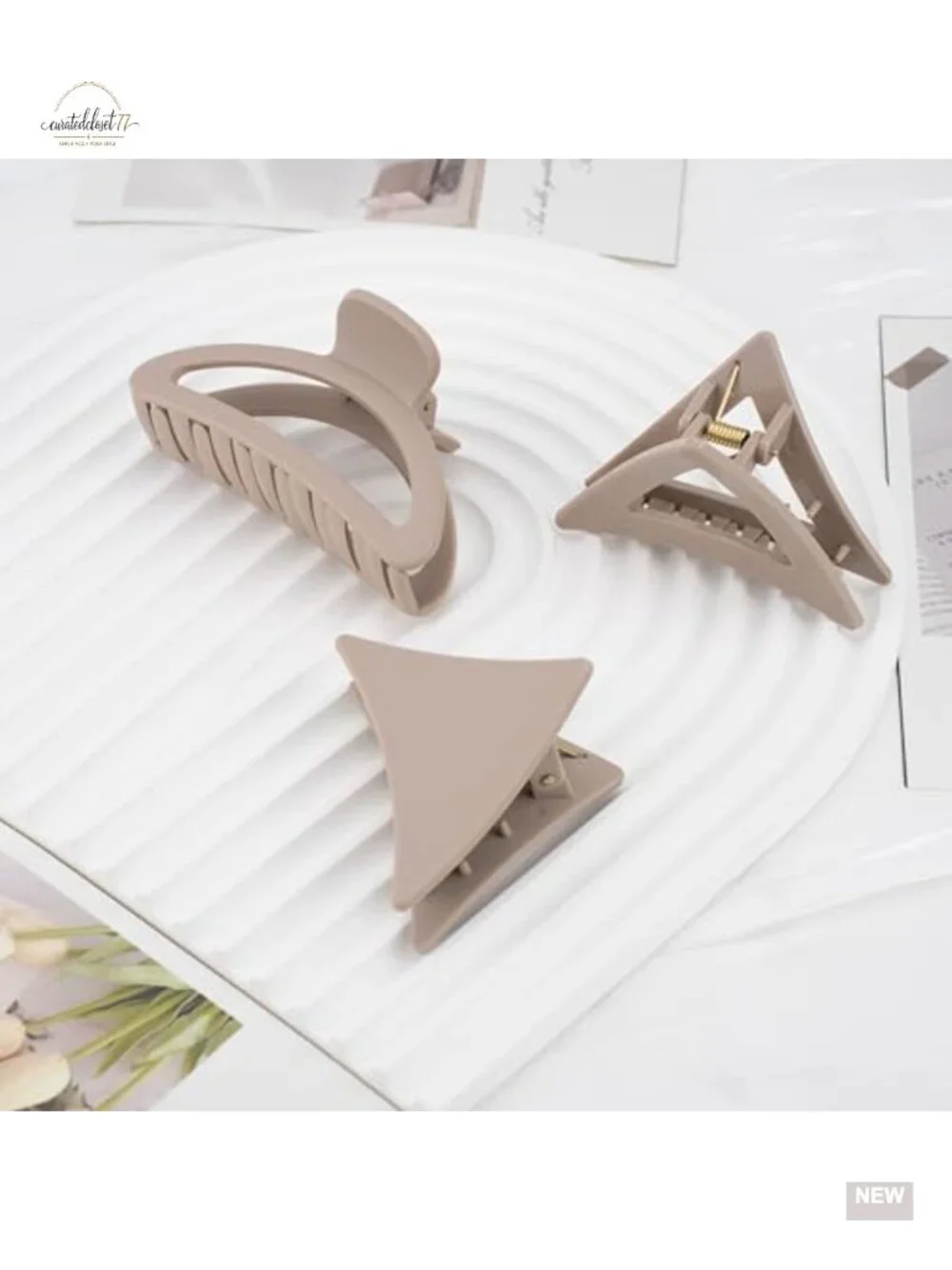 9 Medium Hair Clips Set with Brush Non-Slip Acrylic Clips for Thin Hair Styling